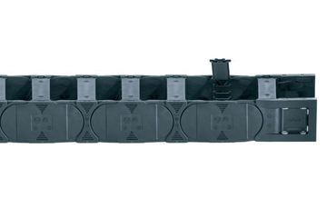 Series E4.31L, energy chain with crossbars every link, crossbars openable in the inner and outer radius from both sides