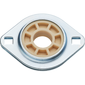 igubal® 2-hole flange bearing with bearing insert, sheet metal housing