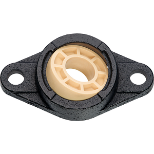 Fixed flange bearings with 2 mounting holes, cast iron housing UC, igubal® JEM-SP