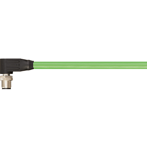 Industrial Profinet cables, PVC, connector A: M12 d-coded pin angled, connector B: open cable end, 12.5xd