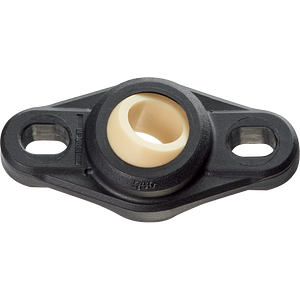 Flange bearings with 2 mounting holes, EFOM, igubal®, spherical ball iglidur® W300