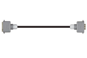 Han 6B Tülle (Stift) auf Han 6B Tülle (Buchse), Längsbügel, beidseitig gerade, PVC 12,5 x d