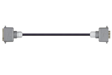 Conector carcasa Han 6B (pin) a conector carcasa (contacto) Han 6B, palanca de bloqueo individual en ambos lados, recto, TPE, libre de halógeno