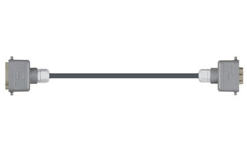 Han 6B Tülle (Stift) auf Han 6B Tülle (Buchse), Längsbügel, beidseitig gerade, TPE, flammwidrig