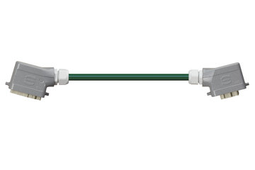 Han 6B Tülle (Stift) auf Han 6B Tülle (Buchse), Längsbügel, beidseitig gewinkelt, PVC 6,8 x d