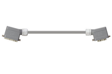 Conector carcasa Han 10B (pin) a conector carcasa(contacto) Han 10B, palanca de bloqueo individual en ambos lados, angulado, PVC 7,5 x d