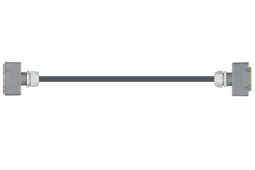 Conector carcasa Han 16B (pin) a conector carcasa (contacto) Han 16B, palanca de bloqueodoble en ambos lados, recto, TPE, ignífugo