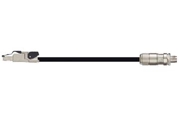 Cables confeccionados CAT6A, PUR, resistentes a la torsión, Conector A: Telegärtner RJ45 metálico, Conector B: Phoenix Contact M12 codificado en x