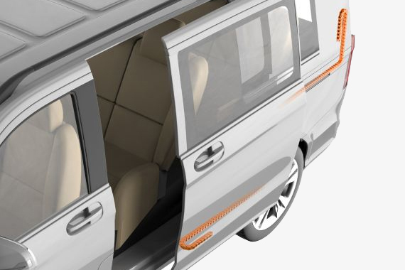 Chaînes porte-câbles dans portes coulissantes et portes de coffre