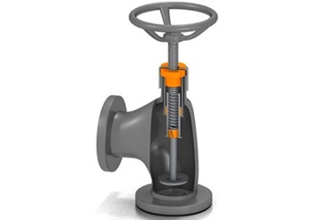 Absperrventil mit dryspin Gewindespindel, iglidur Gleitlager und Kolbenring