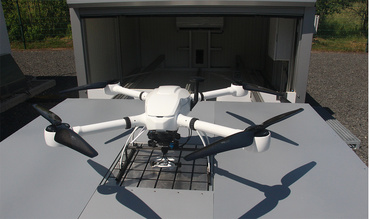 Drone sur plateforme de chargement