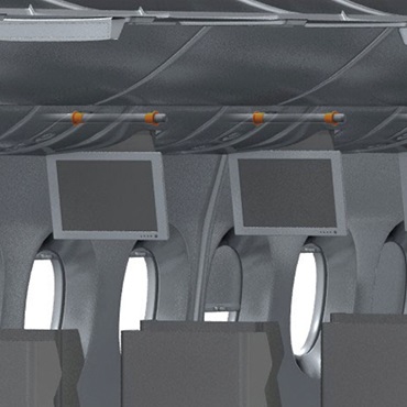 Interior de los aviones: cojinetes iglidur en los monitores de televisión
