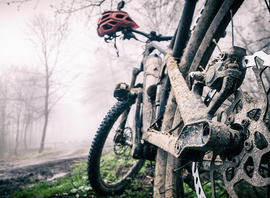 Mountain bike in the mud