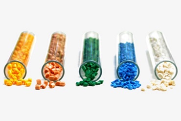 Test tubes with different plastic granules