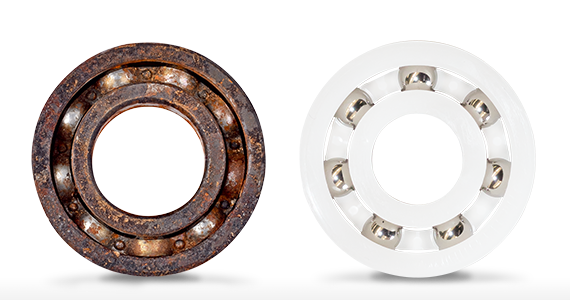 Corrosion-free xiros® plastic ball bearings